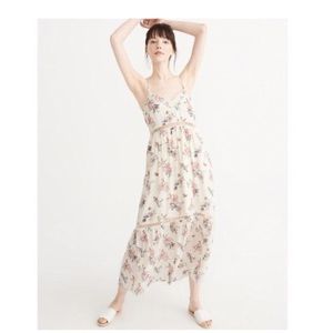 Abercrombie & Fitch Light Floral Tiered Maxi Dress